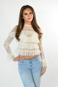Pricilla laced layered top